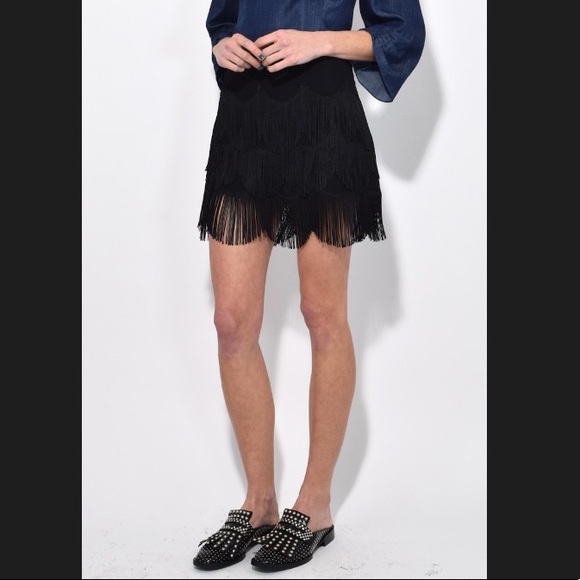 Marc Jacobs Mini Skirt with Fringe Black Flapper - Picture 3 of 8